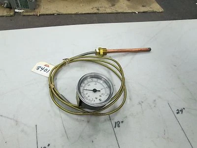 US Gauge Temperature Indicator W/6" Sensing Element 0-150F 1/2" MNPT 6'Cable NEW - Image 1 of 2
