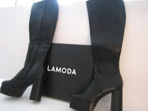 Platform Boots by "Lamoda" U.S. size 8~ Black knee high "Brand new" 22" high! - Picture 1 of 13
