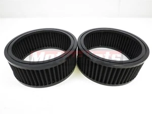 2Pc Black Washable 6-3/8" Round Air Cleaner Filter Element Pre-Oiled 2-1/2" Tall - Foto 1 di 4