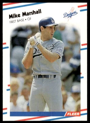 1988 Fleer Baseball Card Mike Marshall Los Angeles Dodgers #522 - Image 1 of 2