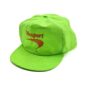 Vintage Newport Cigarettes Neon Green Snapback Trucker Hat Baseball Cap Lid NOS - Picture 1 of 4