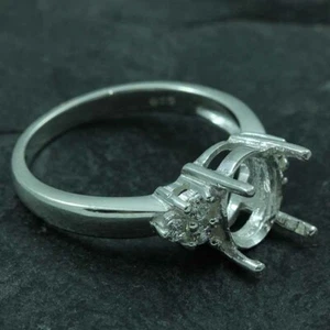 8x6 MM. Oval cut semi-mount ring setting sterling silver 925# 268s - Picture 1 of 3