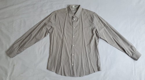 HERMÈS HERMES H &ARROW STAMPA ABITO BOTTONI CAMICIA METALLO LOGO POLSINO BOTTONI UOMO TG 41 16