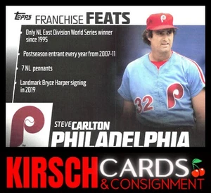Steve Carlton 2019 Topps #FF-21 Franchise Feats Philadelphia Phillies - Picture 1 of 2