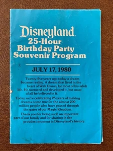 1980 Disneyland 25-Hour Birthday Party Souvenir Program 25th Anniversary *Map* - Picture 1 of 4