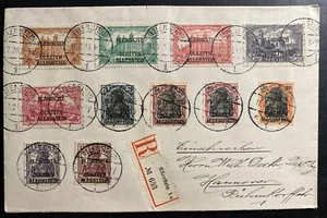 1920 Allenstein Olsztyn Cover to Hanover Germany Plebiscite Vote Stamp Sc#1-4 - Picture 1 of 2