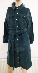 WITHDRAWN Green Corduroy button shirt dress WD 0013 - Picture 1 of 3