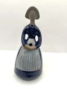 Swedish JIE Gantofta Pottery Flower Girl Figural Vase Vintage 7 1/2" X 3 1/2" - Picture 1 of 8