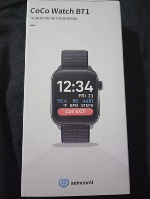 SEMCOREL CoCo Watch BT-1 Body Temp O2 Sat Heart Rate SOS Med Reminder - Image 1 of 2