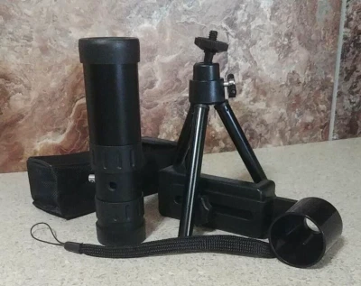 Monocular Telescope for Smartphone 10-300× - Handheld  5"L Tripod Case - Image 1 of 4