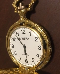 RIVERA - Reloj de bolsillo de cuarzo con diseño de ciervo funcionando #258 - Imagen 1 de 3