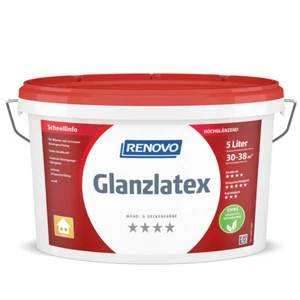 Pintura para pared y techo Renovo látex brillante blanco 5,0 Ltr. Pintura látex alto brillo - Imagen 1 de 1