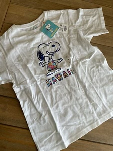 Uniqlo, Kids Short Sleeve Hawaii Peanuts Snoopy Shirt Top Size 150 10/12 - Picture 1 of 2