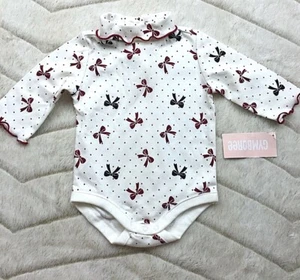 NWT GYMBOREE BABY GIRL HOLIDAY WHITE CHRISTMAS BOWS POLKA OUTFIT SUIT 12-18 MOS - Picture 1 of 2
