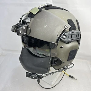X-Large OD HGU GENTEX HGU-56/P Helicopter Pilot Flight Helmet W/ MFS FACE SHIELD - Picture 1 of 22