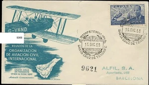 SAVOYSTAMPS-SPAIN-COVER CAHED-1953-TO CELEBRATE INTL. CIVIL AVIATION ORG. - Picture 1 of 1