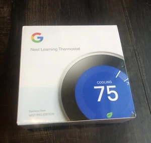 Google Nest 3rd Gen Generation Learning Thermostat (T3007ES) Stainless Steel NEW - Picture 1 of 9