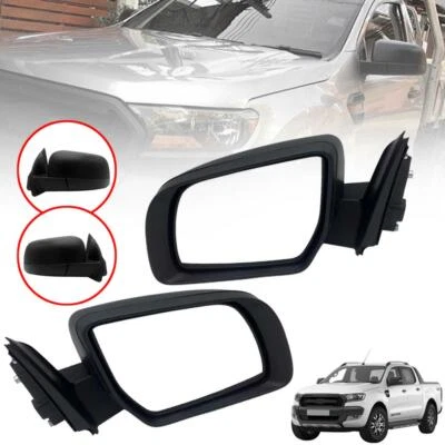SIDE MIRROR LH RH BLACK MANUAL FOR FORD RANGER T6 MK PX 2016-2018 PICKUP UTE - Image 1 of 4