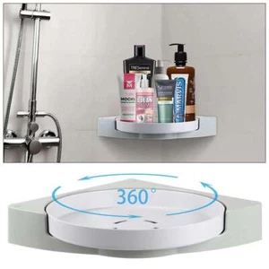 Corner Organizer Shelf 360 Degree Rotating Corner Shower Shelf Wall Mounted NEW - Picture 1 of 12