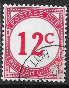 BRITISH GUIANA SGD4a 1955 4c SCARLET POSTAGE DUE USED - SURFACE RUB - Picture 1 of 1