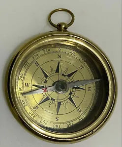 Vintage Beautiful Stanley London Brass Pocket Compass - Picture 1 of 6