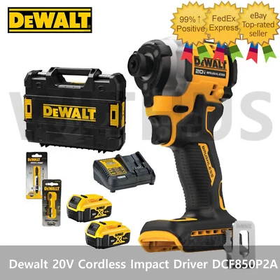 Dewalt 20V Max 5.0Ah 1/4in Brushless Cordless Impact Driver 2 Battery DCF850P2A - Image 1 of 3