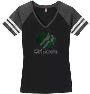 Women's Girl Scouts T-Shirt Ladies Tee Shirt S-4XL Bling V-Neck Scouts - Picture 1 of 2