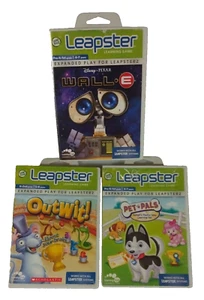 X3 Leap Frog Leapster Games Pet Pals, Wall-E & Outwit K - 7 years Lot of 3 - Picture 1 of 5