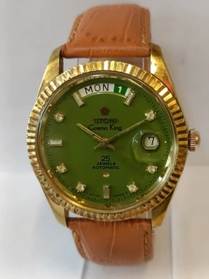 TITONI COSMO KING PRESIDENT DAY 25J ROTOMATIC 737-360 SWISS MEN'S WORKING - Image 1 of 4