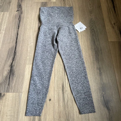 NEW Beyond the Bump Beyond Yoga Spacedye Gray Cropped Maternity Legging - Image 1 of 4