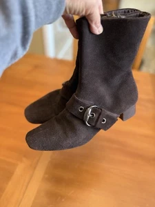 Etienne Aigner Mercer Marrón Gamuza Botines Mujer 10M Otoño Chic Boho Cómodo - Imagen 1 de 11