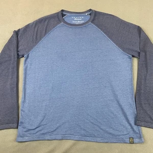 Lucky Brand Shirt Mens XL Blue Raglan Venice Burnout Long Sleeve Crew Neck - Picture 1 of 10