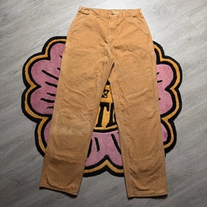 Carhartt Latzhose Fit Flanell gefüttert Zimmermann Arbeitshose Größe 34x34 hellbraun - Bild 1 von 8