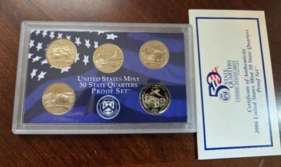 2006 S Proof Set Quarters NV NE CO ND SD w/ COA | U.S. Mint 50 State Quarters Pr - Image 1 of 4