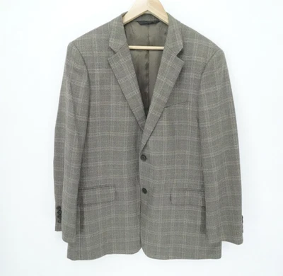Nordstrom Signature Sport Coat Mens 44L Brown Plaid 100% Cashmere Loro Piana - Image 1 of 4