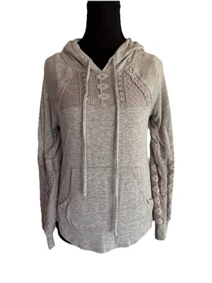 Перемотка YTK Топ женщин размер XS серый пуловер толстовка с капюшоном крючком рукава - Изображение 1 из 4