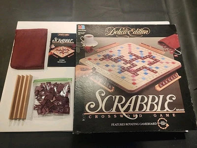 Milton Bradley 4034 Scrabble Deluxe Edition Board Game - Very Good Condition - Image 1 of 4