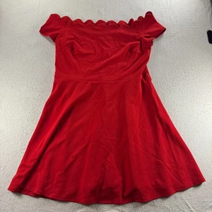 Vestido B. Darlin línea A para mujer 16W rojo fuera del hombro cuello festoneado cremallera trasera - Imagen 1 de 10