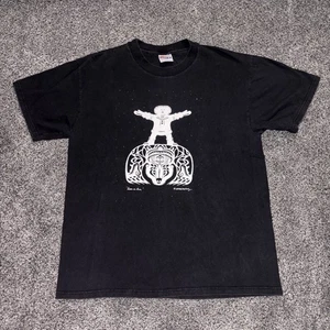 Camiseta De Colección Alaska Esquimal Persona Sobre Oso Grande Hanes Beefy Oso Polar Negro - Imagen 1 de 6