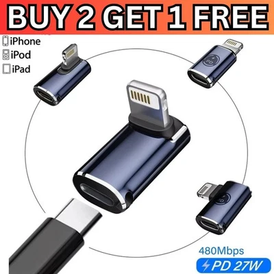 USB C Female to iPhone Adapter Fast Charge for iPhone iPad Macbook Data Transfer - Image 1 of 4