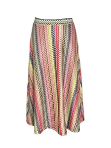 Falda Midi Tejida Anthropologie Maeve Arely Zig Zag Chevron Retro Rosa Talla S Nueva sin Etiquetas - Imagen 1 de 10
