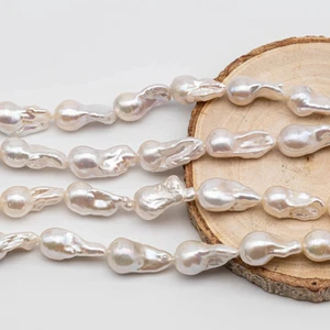10-12mm Baroque Pearl Small Size Elongate Flameball Pearl Beads with Beautiful - Picture 1 of 7