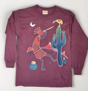 The Mountain Kokopelli Southwest Native American Brick Red 2004 T Shirt Size L - Picture 1 of 6