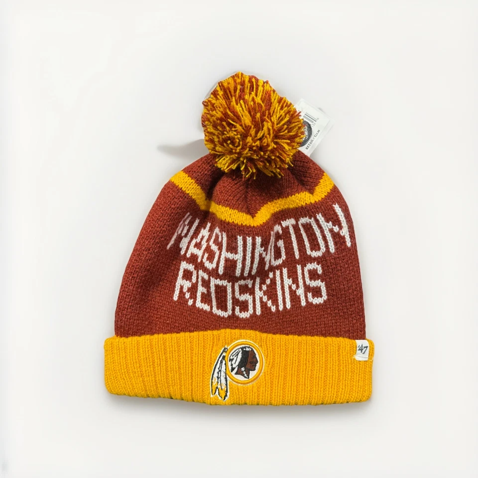NUEVO CON ETIQUETAS NFL 47 Washington Redskins Hombre Linesmen Puño Invierno Deporte Tejido Gorro Foto 1 de 3
