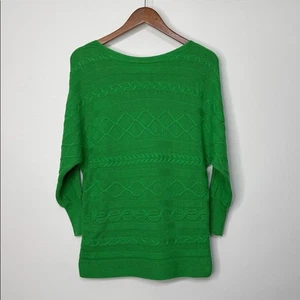Liz Claiborne grüner Pullover mit Zopfmuster Größe Small - Bild 1 von 7