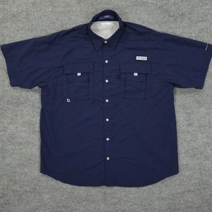 Camisa Columbia PFG Bahama Para Hombres XL Azul Marino Manga Corta Pesca Ventilada - Imagen 1 de 8