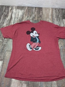 Disney Mickey Mouse Graphic Short Sleeve Crew Neck T-Shirt Adult Red 2X - Picture 1 of 10