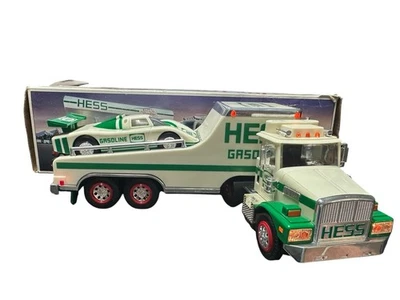 Camión de juguete y corredor Hess 1988 con luces caja original lanzamiento navideño vintage. Foto 1 de 4