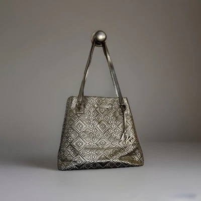 Diane von Furstenberg DVF Gold Woven Leather Tote Bag NWT Designer Handbag - Image 1 of 4