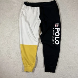 Polo Ralph Lauren Pants Mens XL Double Knit Joggers Colorblock 1967 Swiss Shield - Picture 1 of 10
